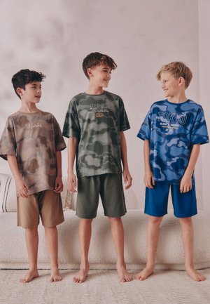 Next, 3 PACK PYJAMAS SET - Nattøj sæt - blue green camo