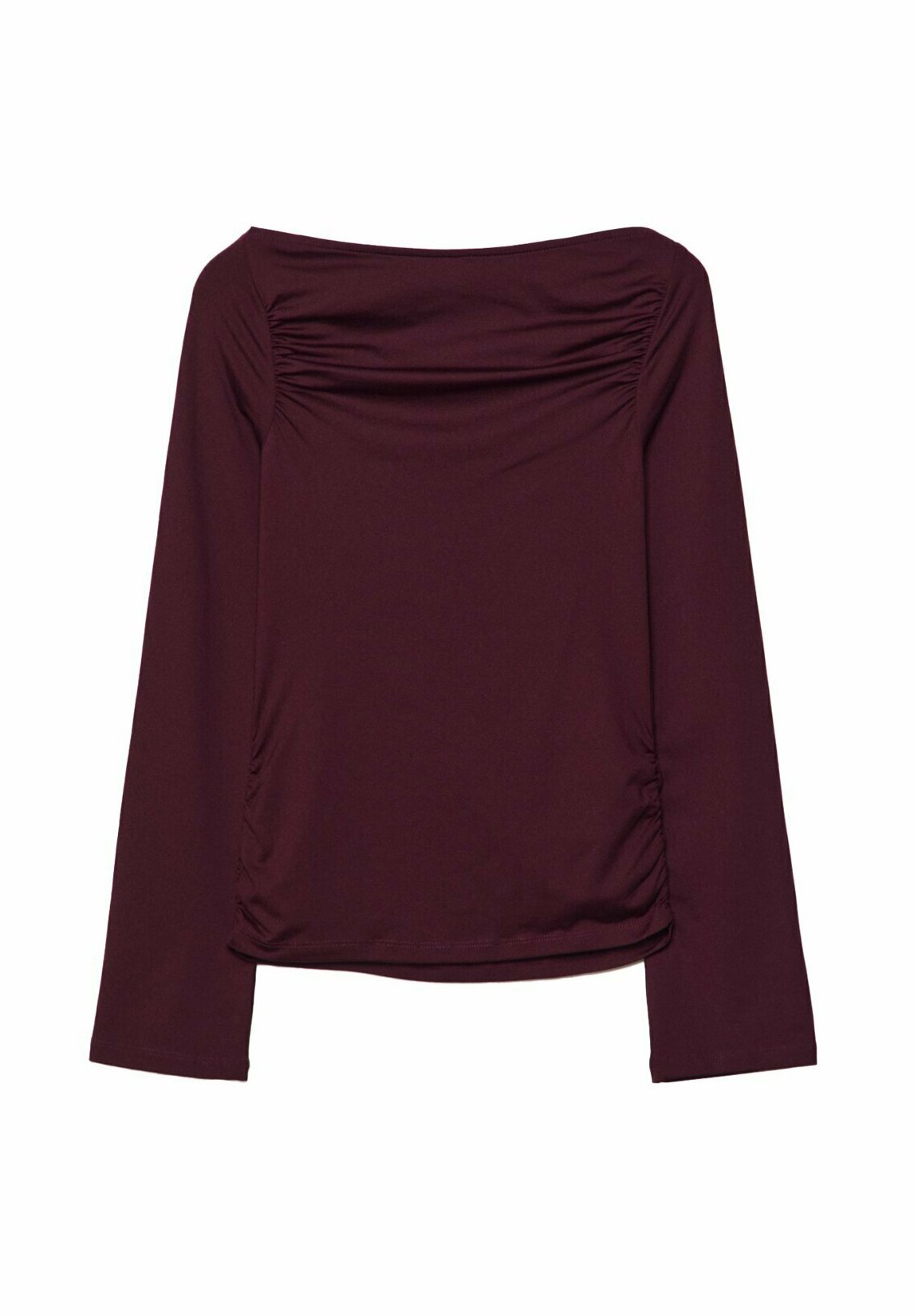 Gathered long-sleeve T-shirt