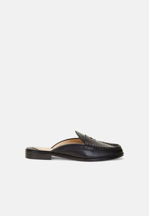 WYNNIE BURNISHED LEATHER MULE LOAFER - Slip-on sandaler - black
