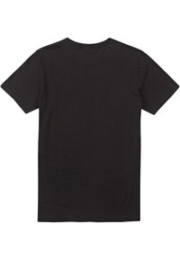 Black cotton t-shirt with short sleeves and a crew neck, featuring a plain design and soft texture. No logos or patterns visible.