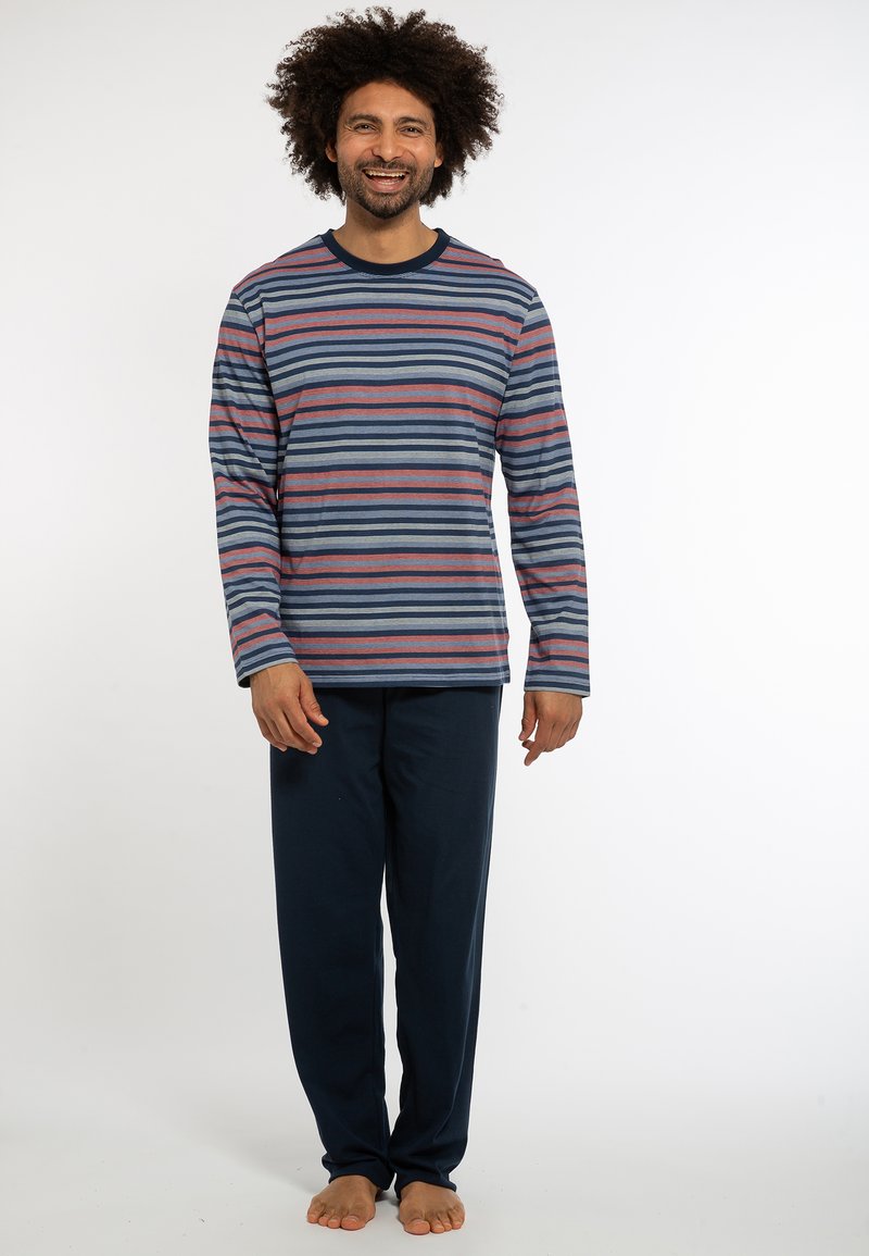 Herren Pyjamas | AMMANN Pyjama dunkelblau / blau gestreift/blau - PY71326 Herren Pyjamas | AMMANN Pyjama dunkelblau / blau gestreift/blau - PY71326