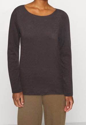 Langærmet T-shirt - dark brown