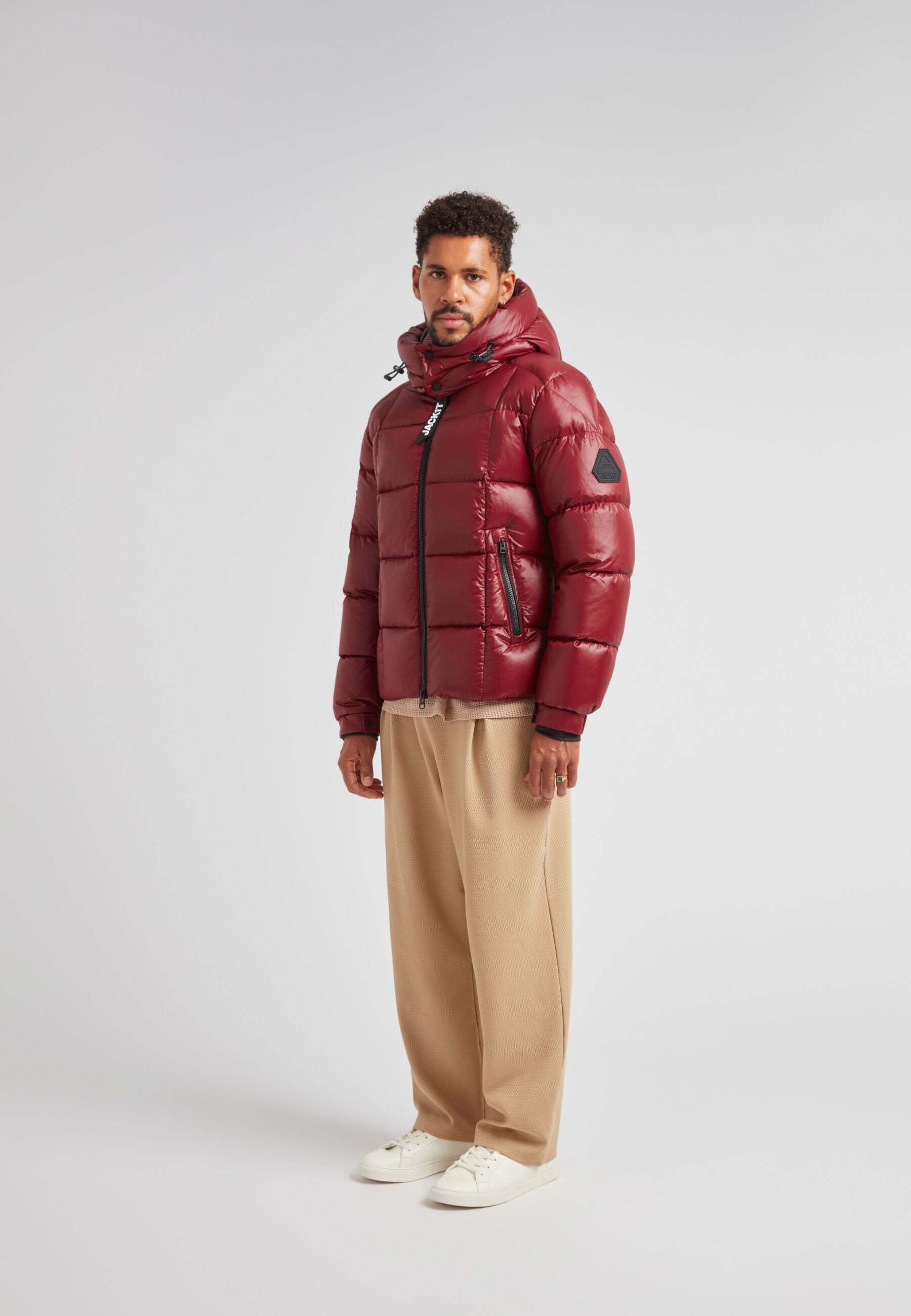 JACK1T EZ BOXED PUFFER RACER LUX - Winter jacket - dark cranberry