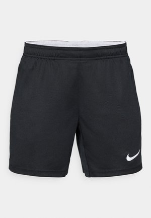 Pantaloncini sportivi neri Nike con trama in mesh, fascia elastica in vita e logo Nike bianco sull'orlo sinistro. Vestibilità regolare senza tasche.