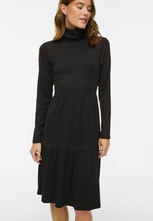 VILA SHORT DRESS VIHOLLIE TURTLENECK - Dzsörzéruha - black