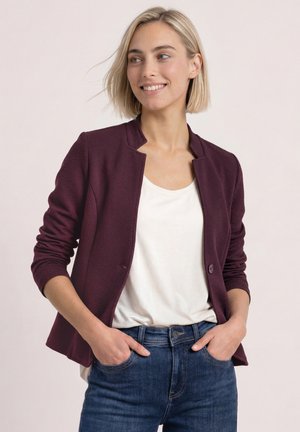Street One, BLAZER MIT REVERSKRAGEN UND STRUKTUR - Blazer - rustic rouge