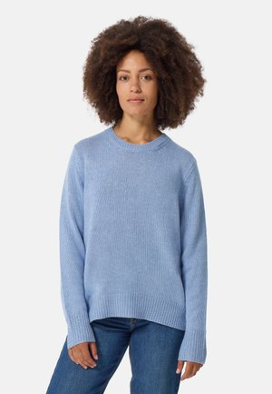 OVERSIZE STYLE RUNDHALS - Strickpullover - provence blau melange