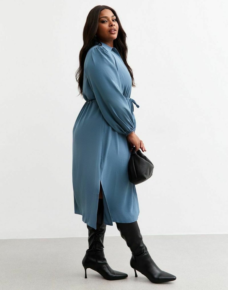 New Look Curves CURVES DRAWSTRING WAIST MIDI Shirt dress