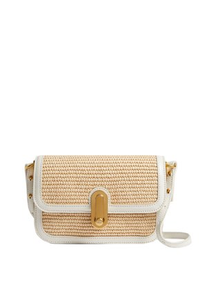 TWIST LOCK DETAIL SMALL RAFFIA  - Schoudertas - ecru