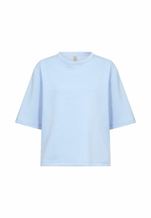 Light blue oversized short-sleeve t-shirt with crew neck and straight hem, displayed on a white background.
