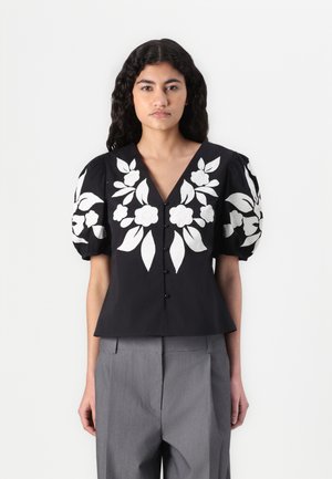 OBJNAJA SHIRT - Blouse - black/cloud dancer