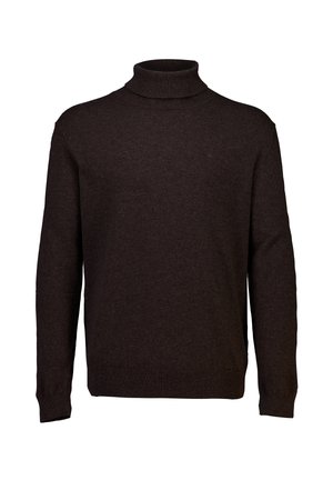 Brun polotröja i mjukt material med långa ärmar och en figursydd design. Ribbad mudd och nederkant fulländar looken.