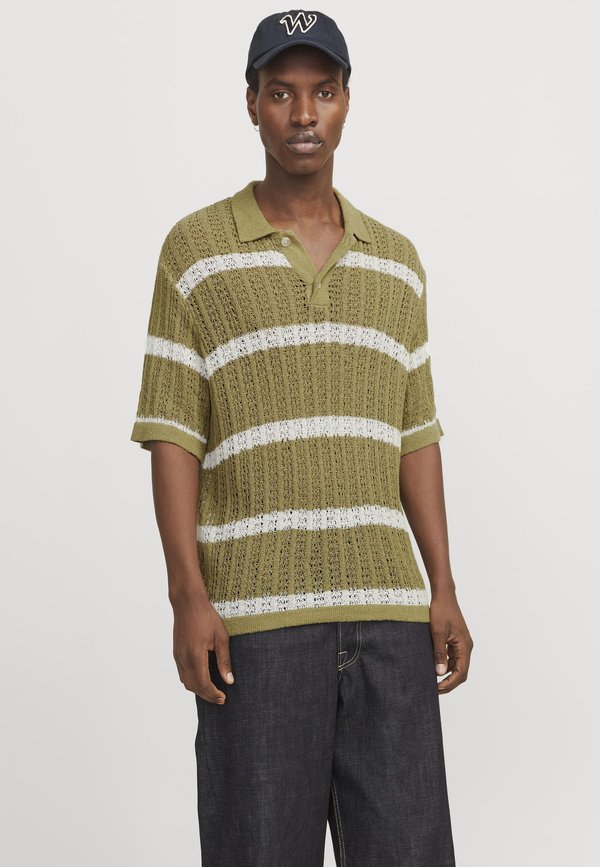 JORFINN - Poloshirt - cedar stripes:sea salt