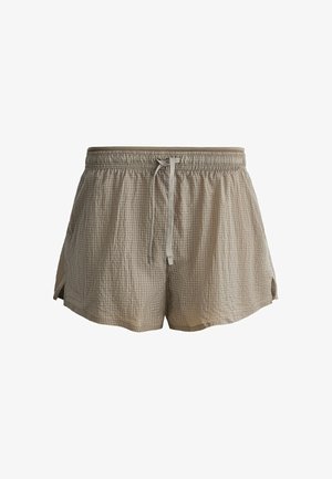 OYSHO, TECHNICAL MID RISE 2-IN-1 CHECK SHORTS - 2-in-1 shorts - grey