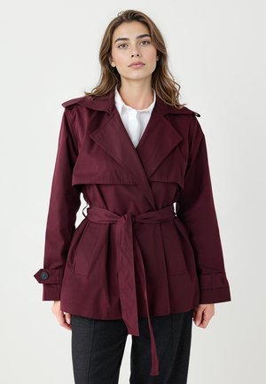 LONG-SLEEVED BELTED  - Trench - burgundy