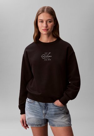 Calvin Klein Jeans FOIL CREW - Felpa - black