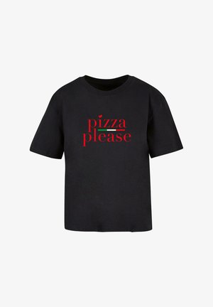 Mister Tee, PIZZA PLEASE - Trükipildiga T-särk - black