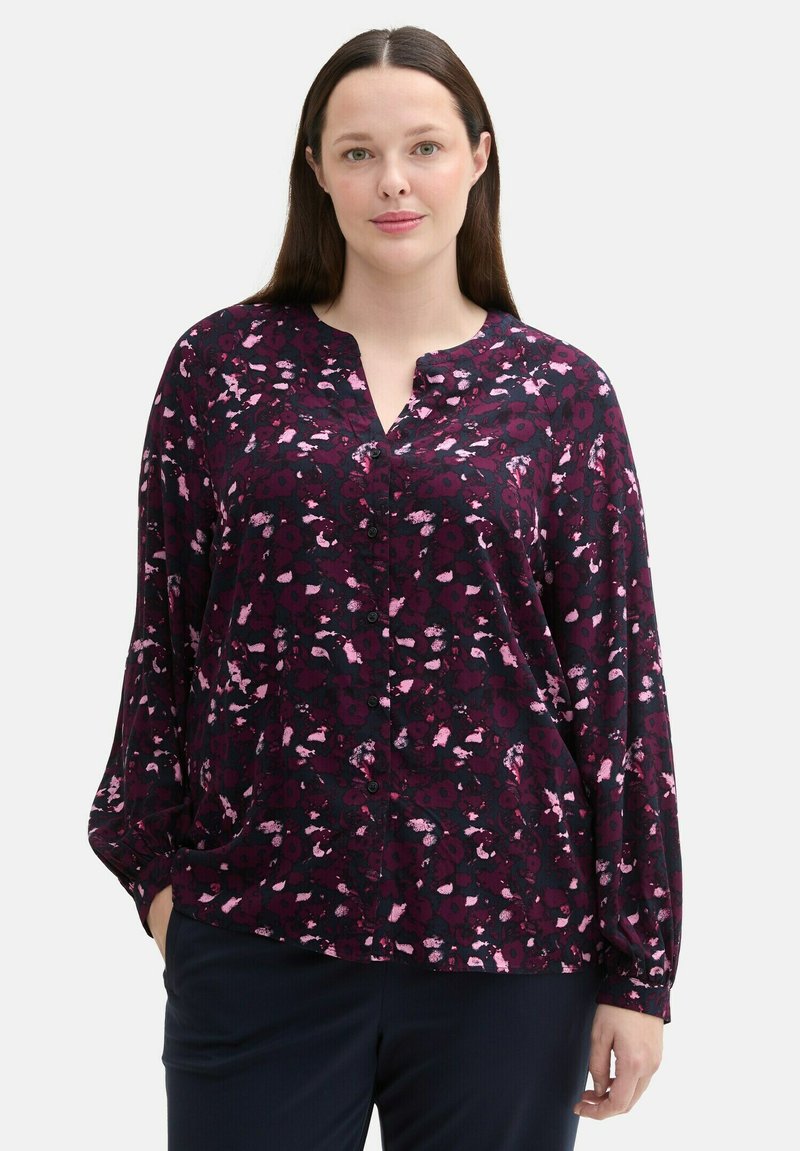 TOM TAILOR PLUS - GEMUSTERTE - Bluse - berry autumn floral design