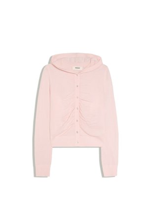 Bershka, LIGHTWEIGHT HOODED SNAP-BUTTON JACKET - Strickjacke - light pink