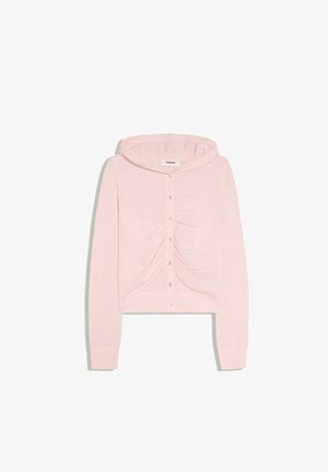 Bershka, LIGHTWEIGHT HOODED SNAP-BUTTON JACKET - Strickjacke - light pink