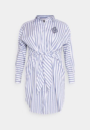 STRIPED COTTON BROADCLOTH SHIRTDRESS - Blousejurk - blue/white