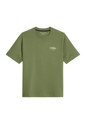 Marc O'Polo, MARC O'POLO T-SHIRT LOOSE MIT FISCH-RÜCKENPRINT   - T-Shirt print - sage green