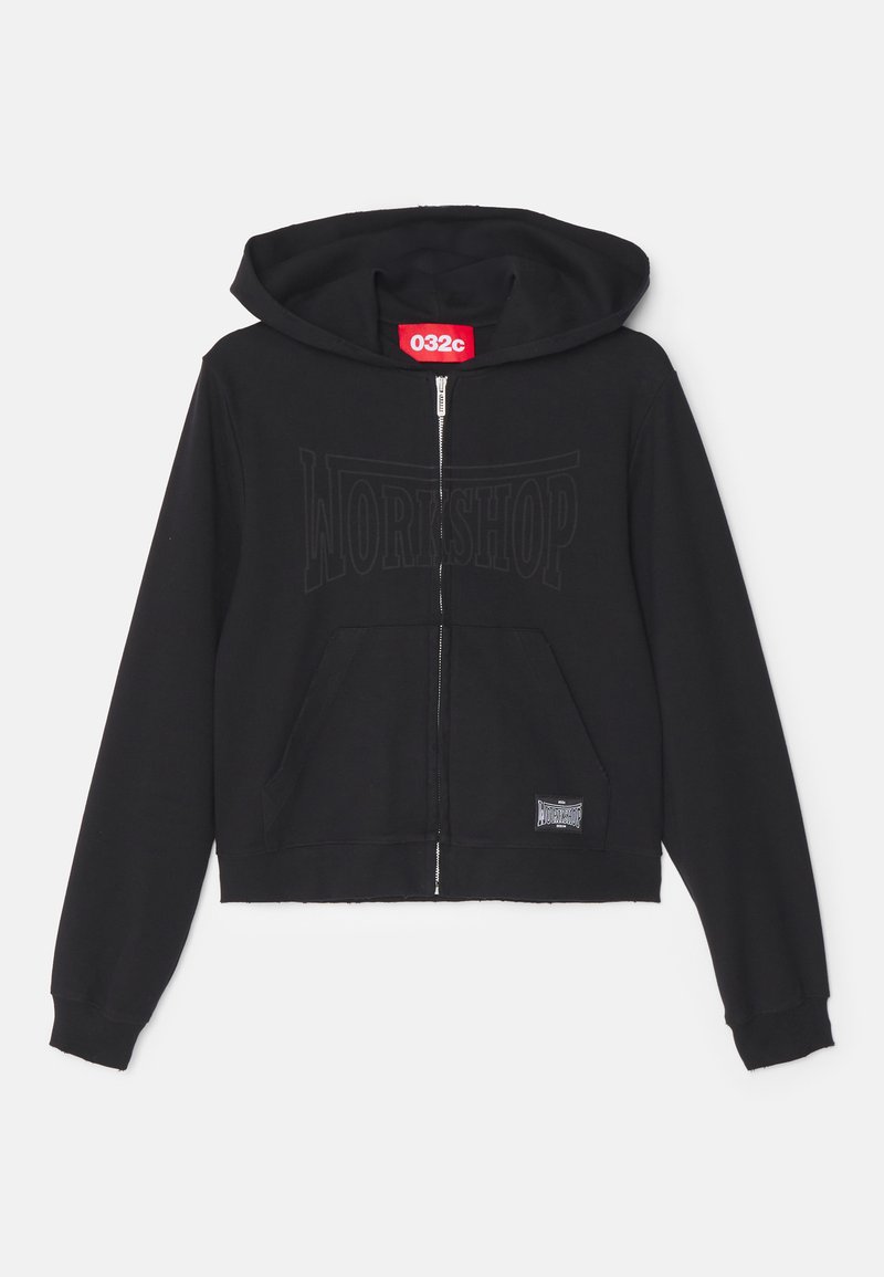 032c Sweater met rits zwart denim/blackdenim