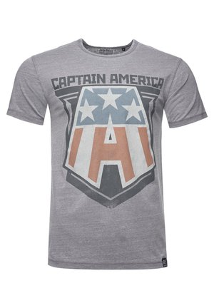 Re:Covered, CAPTAIN AMERICA BADGE - T-Shirt print - grey