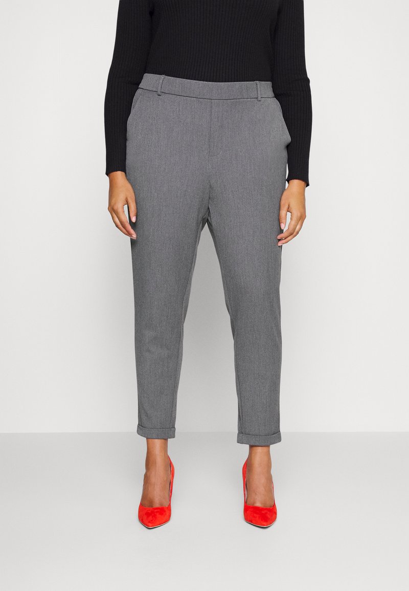 Vero Moda Curve VMMAYA SOLID - Pantalon classique - medium grey melange