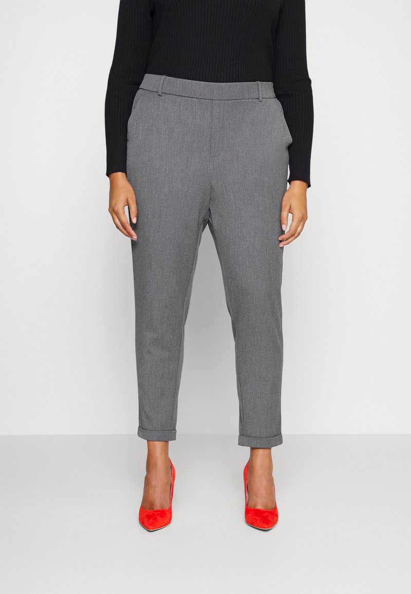 Vero Moda Curve - VMMAYA LOOSE SOLID PANT - Kalhoty - medium grey melange, Zvětšit