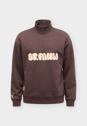 Puma, FC ST PAULI GRAPHIC HALF ZIP - Ρούχα για κλαμπ - chocolate brown/beige