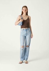 Abrand Jeans HIGH RISE STRAIGHT GINA  - Tiesaus kirpimo džinsai - light blue denim