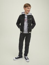 Jack & Jones Junior JJELOGO HOOD - Felpa con cappuccio - light grey melange