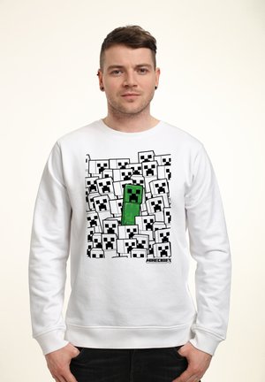 MINECRAFT COLORLESS CREEPER PILE - Sweatshirt - white