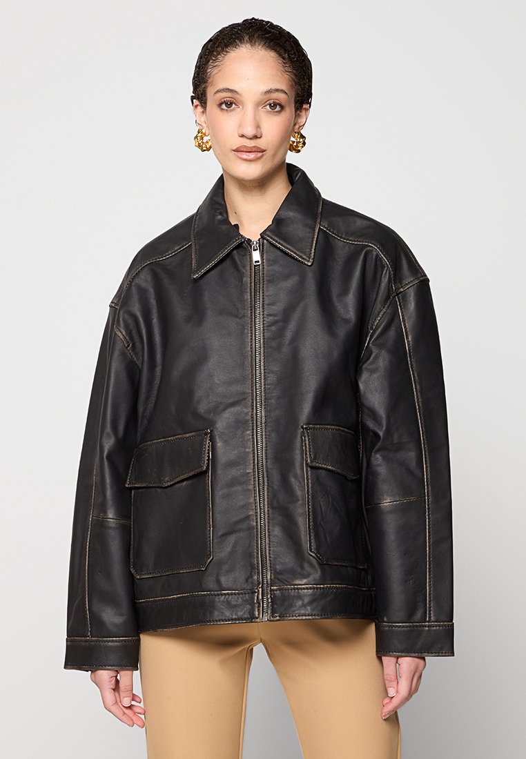 Lee Cooper Leren jas zwart Lee Cooper Leren jas zwart