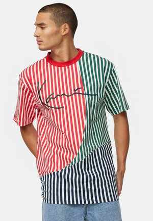 SIGNATURE STRIPE BLOCK TEE - Print T-shirt - red