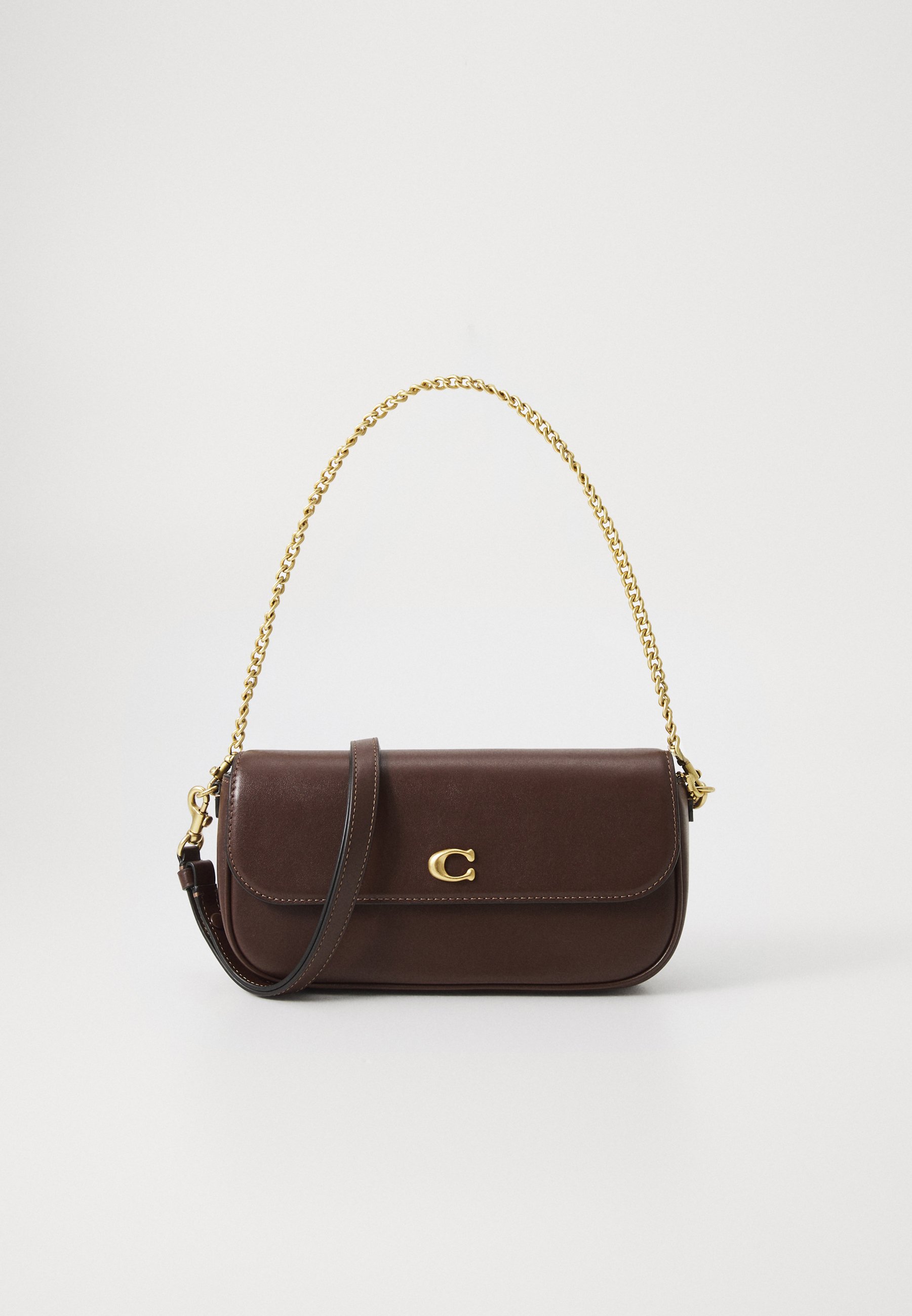 COACH REFINED BROOK FLAP CHAIN BAG Handbag maple/dark brown