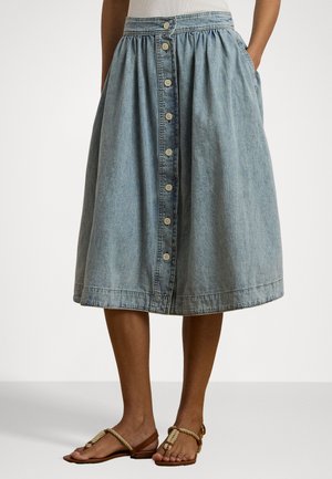 Lauren Ralph Lauren Petite 2X1 DENIM SKIRT - Džinsinis sijonas - alicia wash