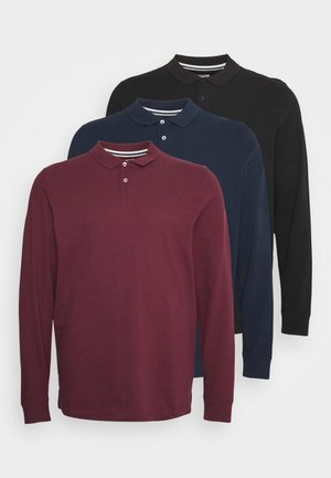 3 PACK - Polo - bordeaux/dark blue/black