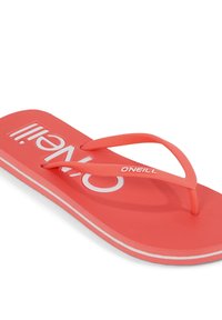 Korallid plastist sussid tekstuurse tallaga, paindlike rihmadega ja valgete aktsentidega. Omab "ONEILL" logo; märgitud PVC-vabaks.
