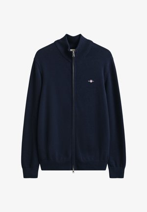 GANT CASUAL ZIP - Kardigán - evening blue