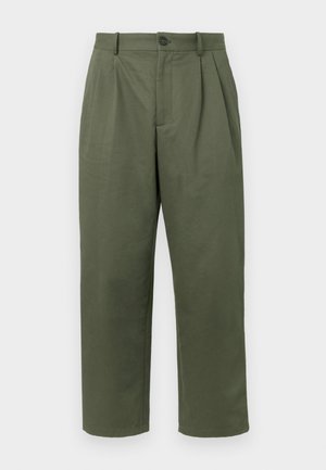 RELAXED PLEATED PANTS - Παντελόνι - dark khaki