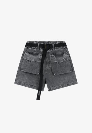 10DAYS, 10DAYS BOTTOMS UTILITY SHORTS JOG DENIM - Jeans Shorts - black