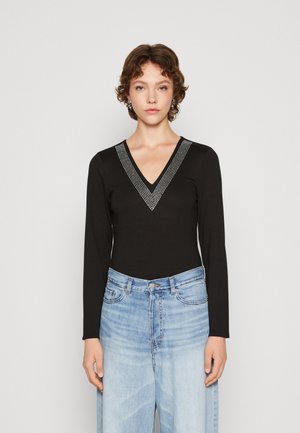 VILA VIVOLLY BODYSTOCKING - Μπλούζα με μακριά μανίκια - black