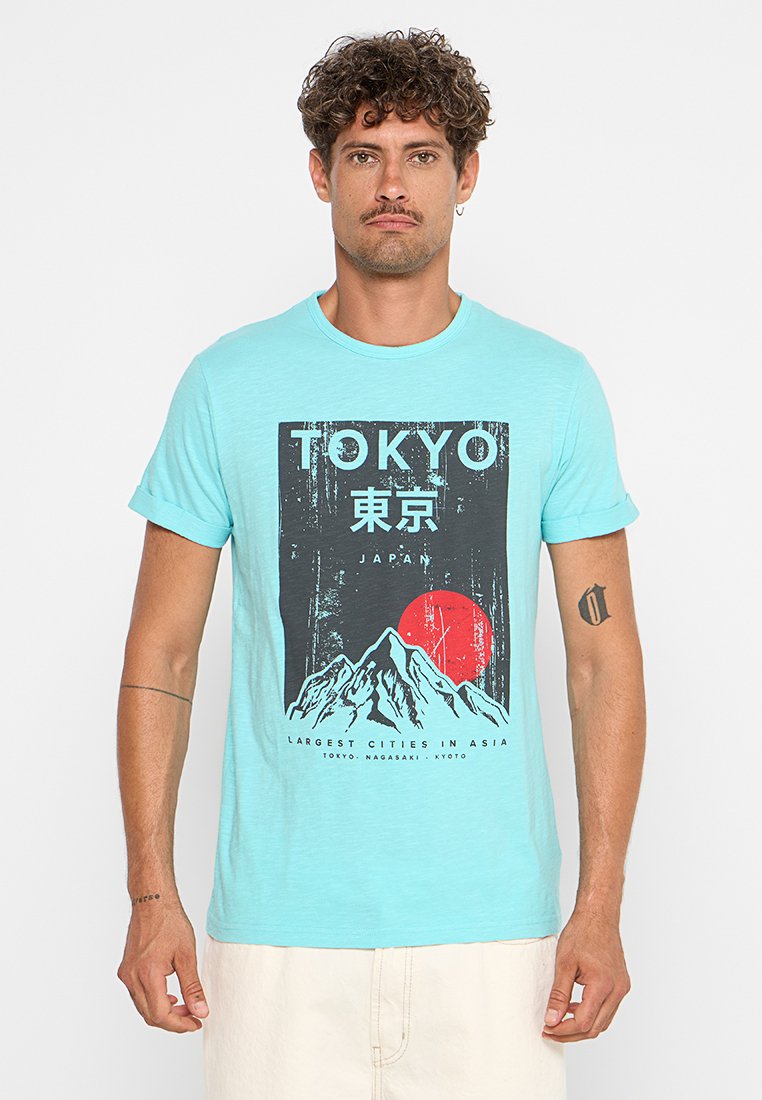 INDICODE JEANS T-shirt print lichtblauw