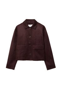 Bunda z umělé kůže - dark red