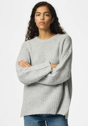 Pieces, KNITTED JUMPER PCTINA - Pullover - light grey melange