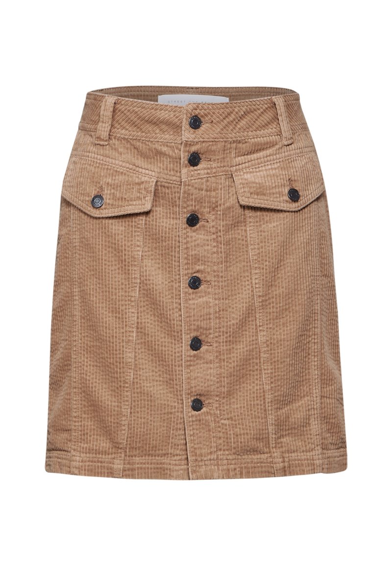 Jupe Midi En Velours Côtelé Street One – Marron, Taille 44, Poches Latérales