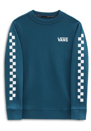 BY EXPOSITION CHECK CREW - Sweatshirt - blue coral