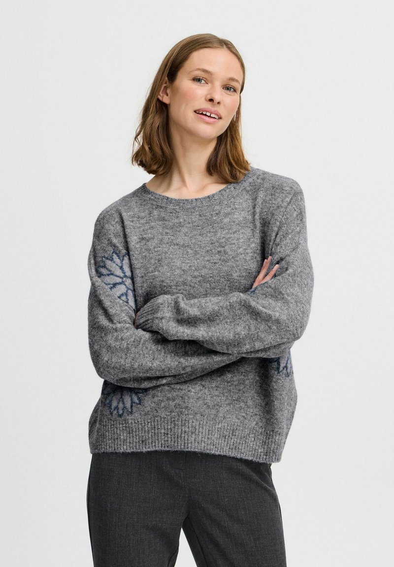 b.young BYOMEA - Pullover - mid grey melange mix